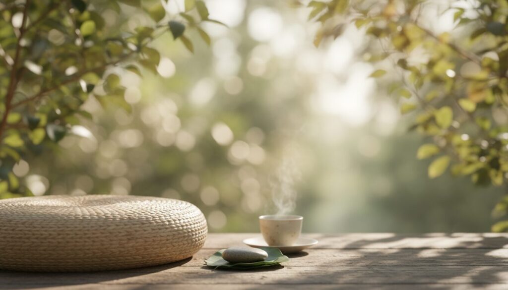 plongez dans une ambiance naturelle apaisante pour un moment de recentrage et de bien-être en milieu de journée.