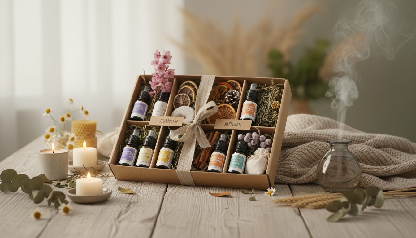 découvrez comment offrir un coffret d'aromathérapie adapté à chaque saison grâce à nos idées originales et conseils pratiques pour un cadeau bien-être personnalisé.