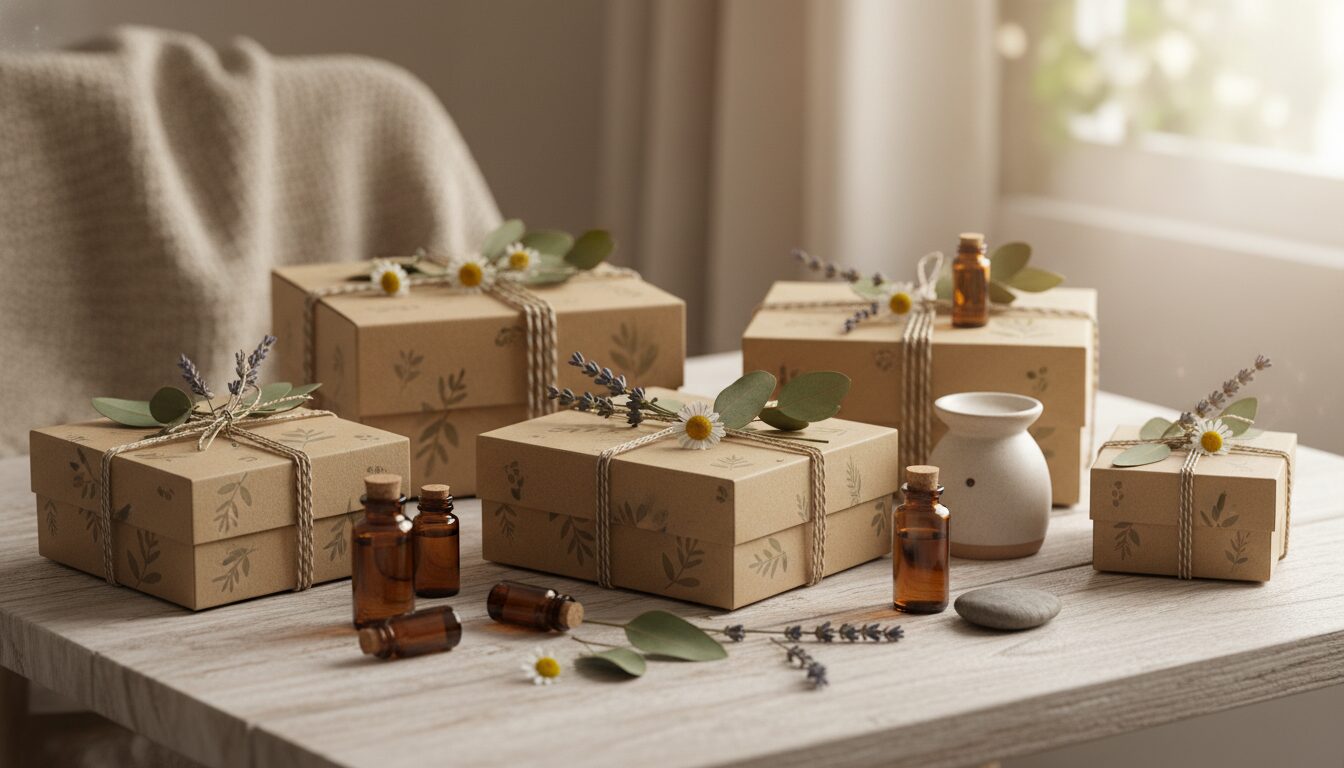 découvrez notre sélection durable de coffrets d'aromathérapie, des cadeaux responsables alliant bien-être et respect de l'environnement.